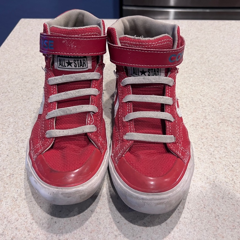 Kids Red Converse pro blaze no tie High-Top Sneakers size 3 skater grunge - Picture 4 of 14